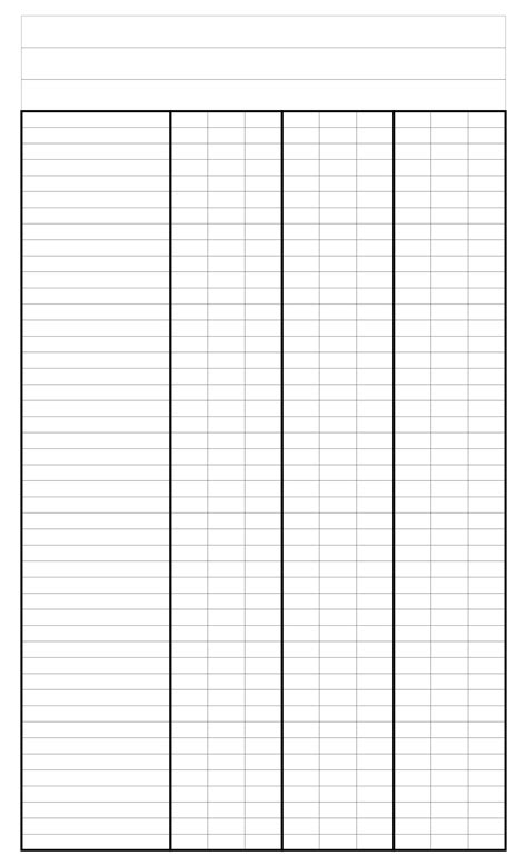 Printable 4 Column Chart With Lines Paper Templates Printable