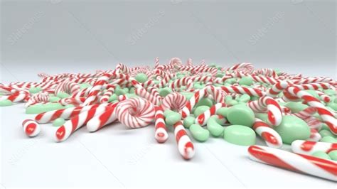 3d Model Of Candy Canes On White Flooring Powerpoint Background For