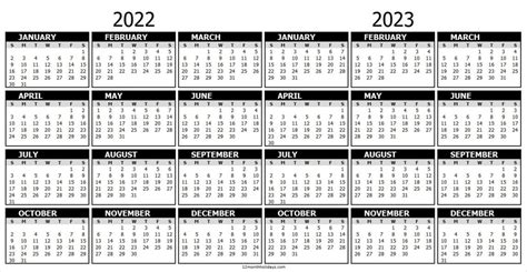 2022 2023 Academic Calendar Template Free Printable 2