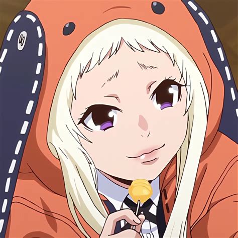 An Anime Character With Blonde Hair And Blue Eyes Holding A Lollipop In