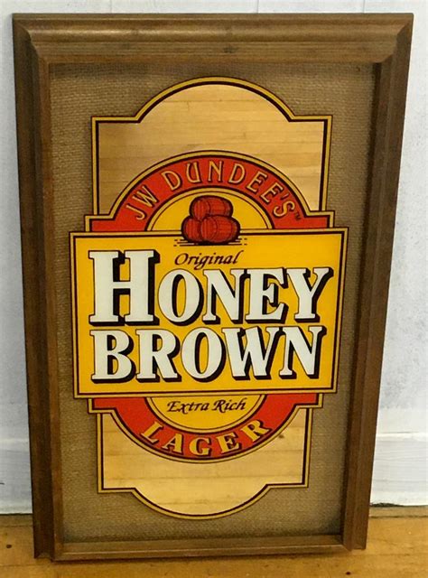 Lot Jw Dundees Original Honey Brown Lager Burlap Mirror Sign New Old