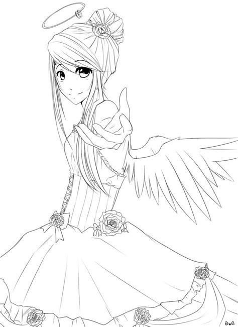 Free Coloring Pages Chibi Angel