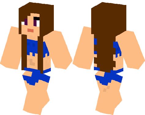 Brunette Bikini Girl Bikini Is Blue And Ruffled Minecraft Skin My Xxx Hot Girl