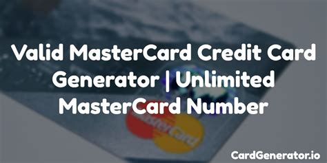 Valid Mastercard Credit Card Generator Unlimited Mastercard Number
