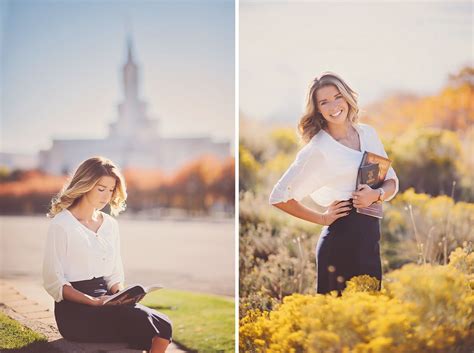 Sister Missionary Photos At The Temple In The Fall Missionary Portraitsbyandra Missionary