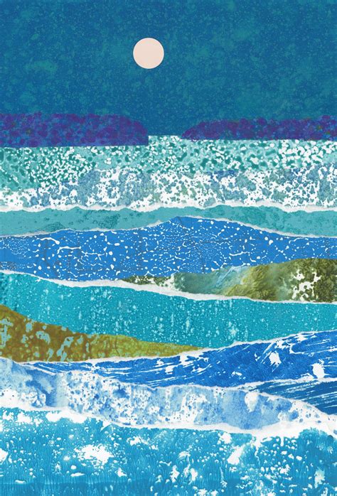 Full Moon Ocean Ii By Suzanne Siegel Pigment Print Artful Home