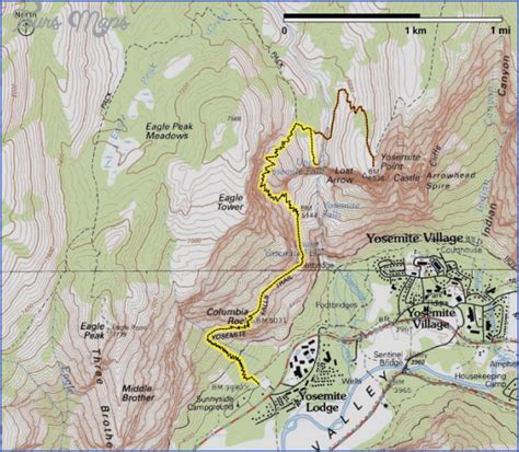 Yosemite Hiking Trail Map