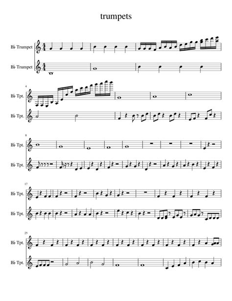 Trumpets Song Sheet Music For Piano Trumpet Download Free In Pdf Or Midi