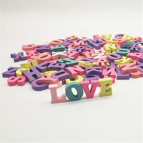 100pcs Decorative Wooden Letters Colorful Wooden Alphabet Wall Letter For Home And Party
