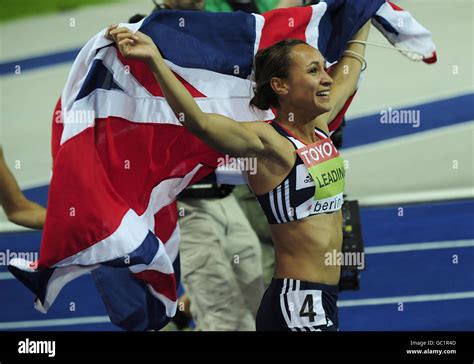 Great Britain S Jessica Ennis Celebrates Winning The Women S Heptathlon