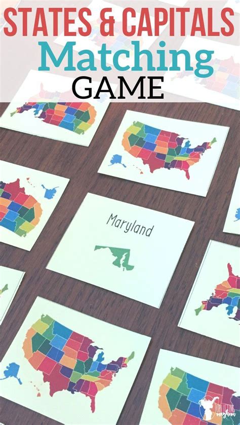 States And Capitals Matching Game States And Capitals Geography For