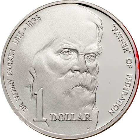 Australian 1 Dollar Father Of Federation Sir Henry Parkes 1996 Coin