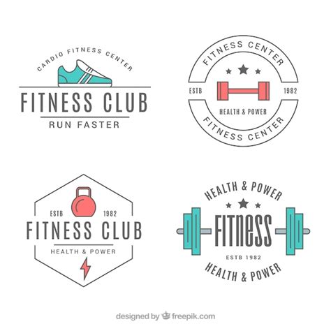Free Vector Set Of Creative Fitness Badges