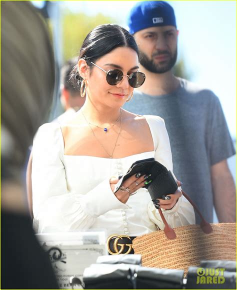 Vanessa Hudgens Pairs Halloween T Shirt With Spiderweb Tights While Visiting A Friend Photo