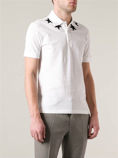 Givenchy Star Print Polo Shirt In White For Men Lyst