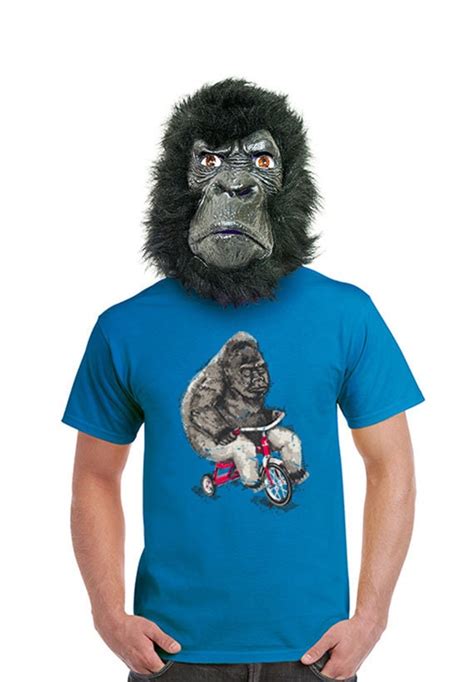 Gorilla Print T Shirt Funny Animal Design Shirts Ape Tshirt