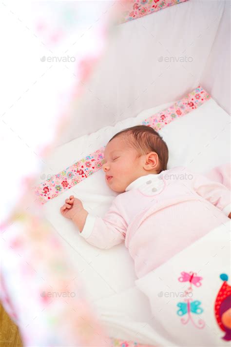 Portrait Of Sleeping Newborn Baby Girl Stock Photo By Antoniogravante