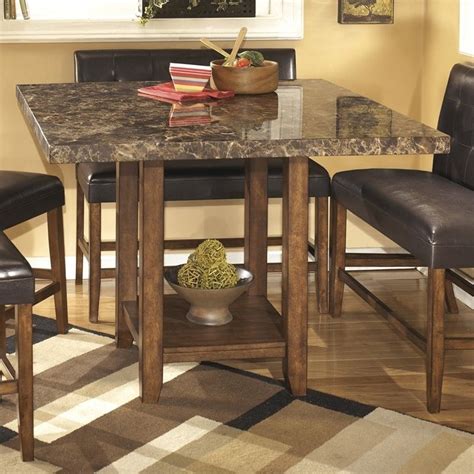 Ashley Furniture Lacey 36 Square Counter Table In Medium Brown D328 33