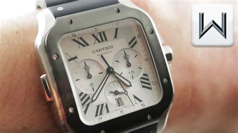 This is a watch that measures 43.3 mm. 2019 Cartier Santos de Cartier Chronograph (WSSA0017 ...