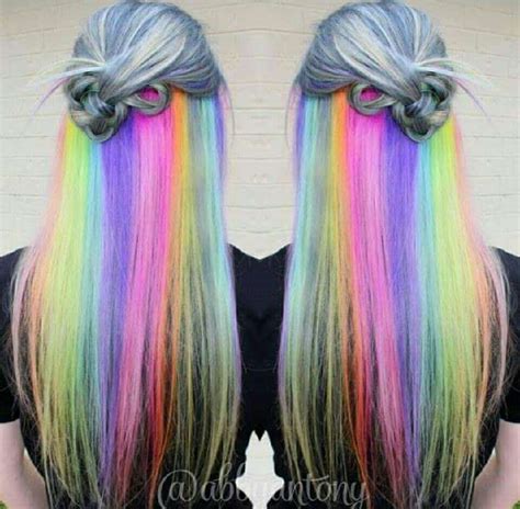 21 Hair Colors To Try In 2016 That Are Bold Af Hidden Rainbow Hair