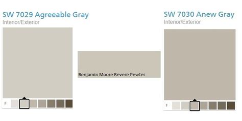 Some of the painters like one brand than the other. Benjamin Moore Revere Pewter cordinated to Sherwin ...