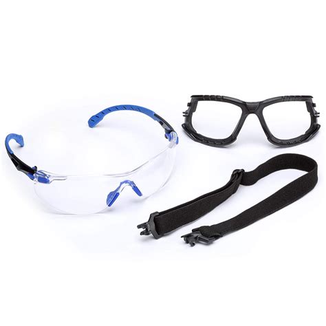 3m safety glasses solus 1000 series ansi z87 scotchgard anti fog clear lens blue black