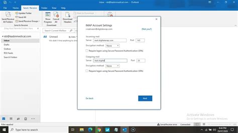 Outlook Imap Settings On Windows Youtube