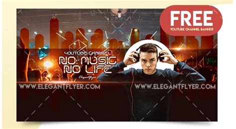 Free Music Youtube Channel Art Banner Psd Template Indiater