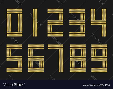 Golden Numbers Royalty Free Vector Image Vectorstock