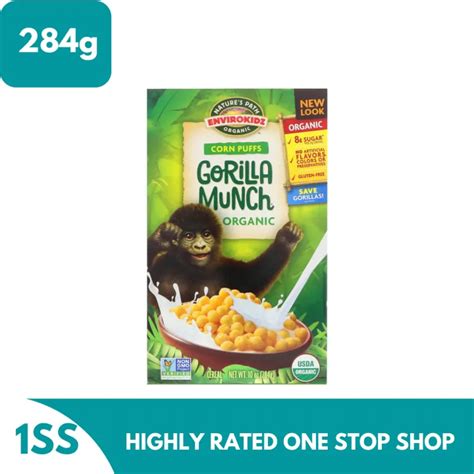 Natures Path Envirokidz Organic Corn Puffs Gorilla Munch Cereal 284g