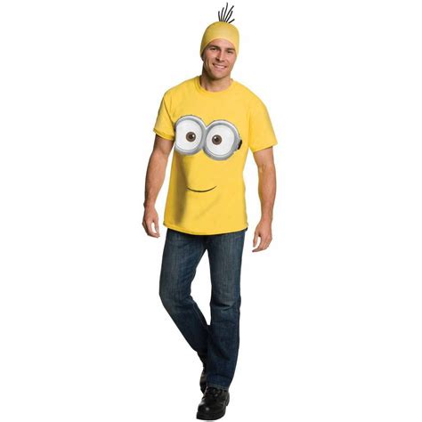 minions movie minion shirt and headpiece men s adult halloween costume
