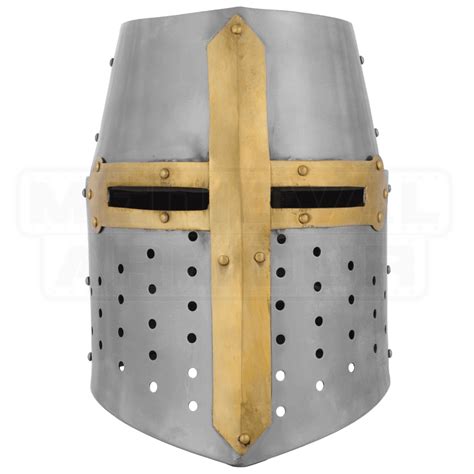 Crusader Great Helm Ab1508 By Medieval Armour Leather Armour Steel