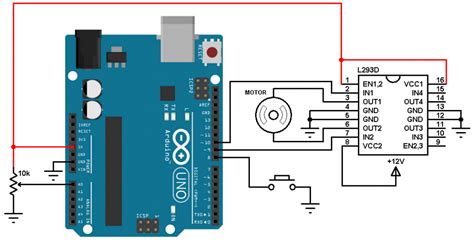 Arduino Dc Motor Speed And Direction Control With L293d