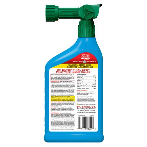 It is also safe to spray the fruit, even on the day of harvest. Final Stop® Fruit Tree Insect Killer Ready to Spray - Dr Earth