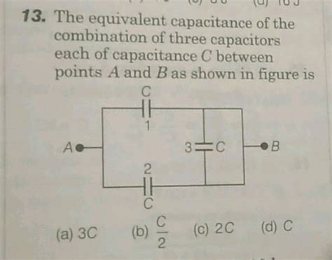 Find The Equivalent Capicitance Between Points A And B Of The Circuit