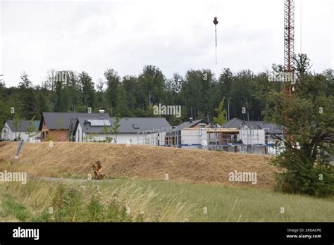 19 July 2023, Baden-Württemberg, Gaiberg: A new development area in the