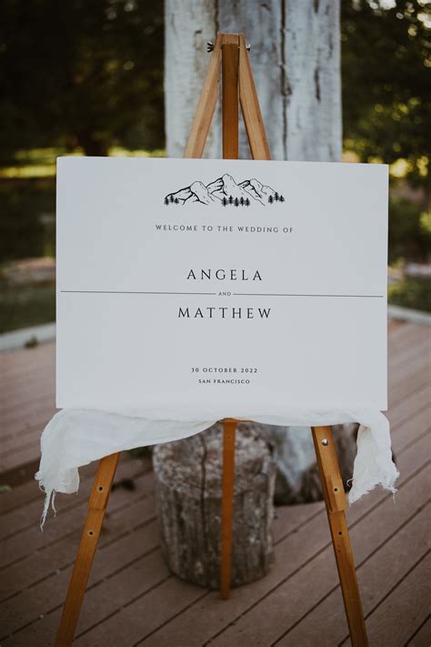Mountain Wedding Welcome Sign Template Mountain Welcome Etsy