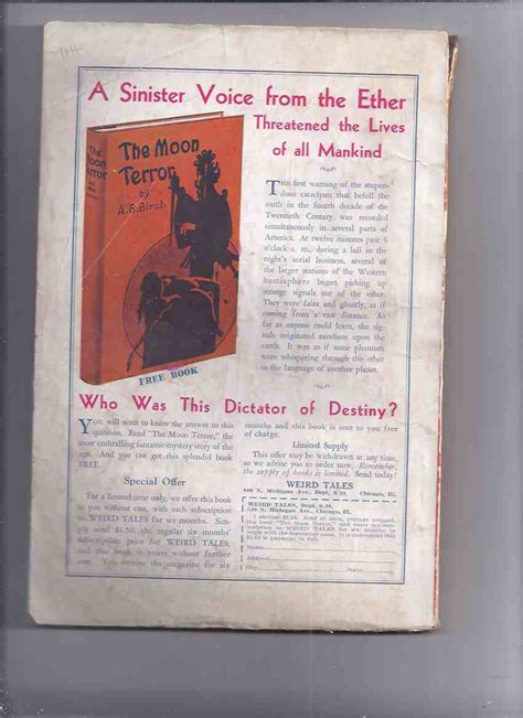 Weird Tales Magazine Pulp Volume 20 Xx 2 August 1932 Maker Of Gargoyles Arkham