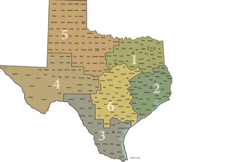 Texas 6 Regions Map No Bkgrd 9 11 20 Teexorg