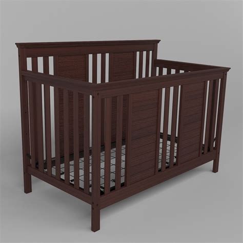Solid Wood Baby Crib In Espresso Finish