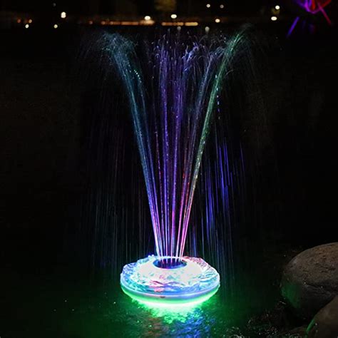 Lanblu Floating Water Fountain With Underwater Light Show Rechargeable