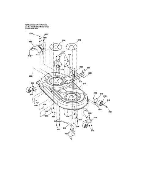 Deck Housing Diagram Parts List For Model Craftsman Parts Riding Mower Tractor