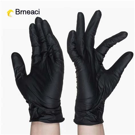 Brneaci Anti Static Latex Gloves Disposable Black Nitrile Gloves