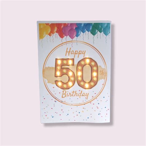 Personalize Happy Birthday Light Up Led Card For Etsy
