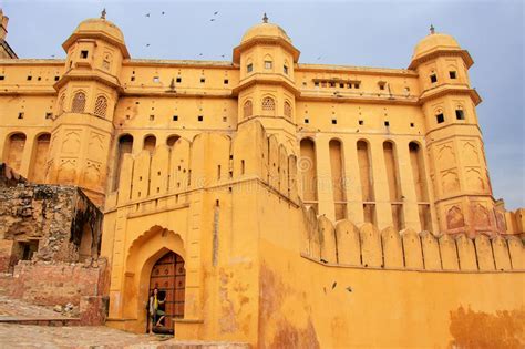 Amber Fort Reflektierte Sich Im Maota See Nahe Jaipur Rajasthan