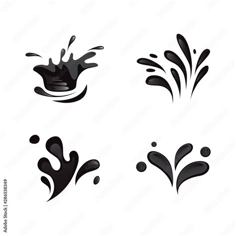 Water Splash And Drop Icons Isolated On White Background Flat Vector