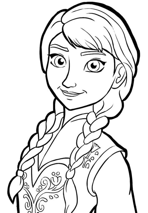 Frozen Anna Face Coloring Pages