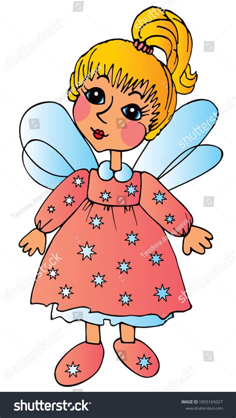 Cute Little Girl Fairy Wings Purple Stock Vector Royalty Free
