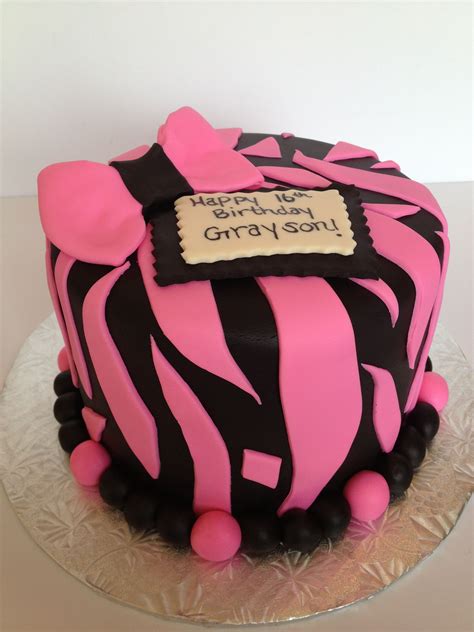 Sweet 16 Pink Zebra Cake Pink Zebra Cakes Zebra Cake Cake