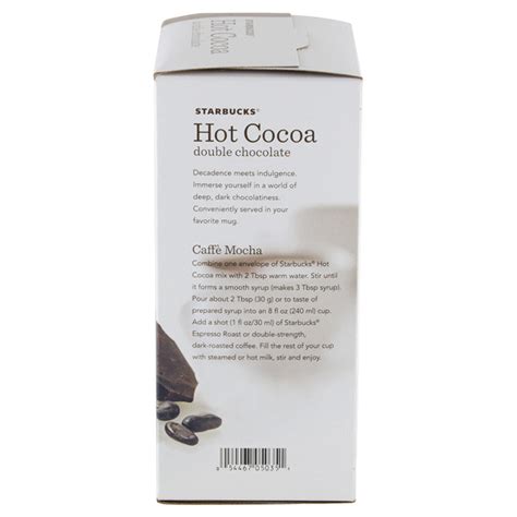 Starbucks Hot Cocoa Double Chocolate 8 Count Chocolate Drink Mixes